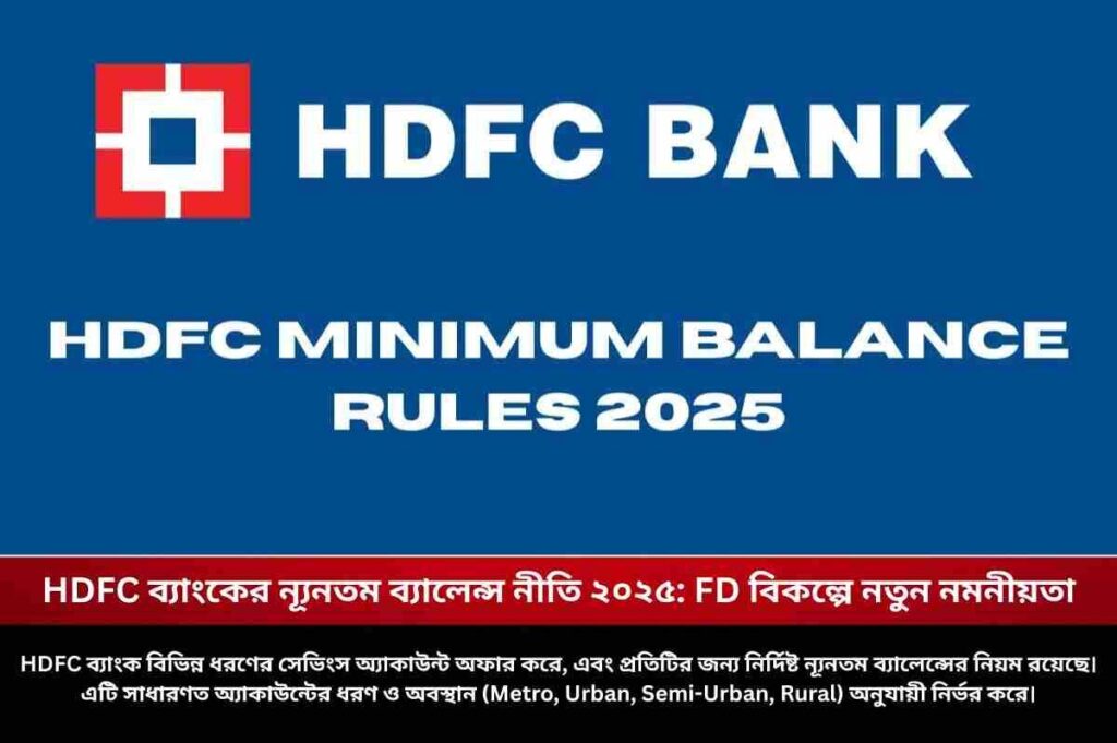 HDFC ব্যাংকের ন্যূনতম ব্যালেন্স নীতি ২০২৫: FD বিকল্পে নতুন নমনীয়তা Discover what is minimum balance in HDFC Bank