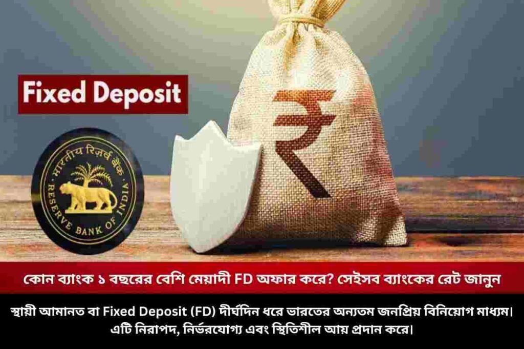 কোন ব্যাংক ১ বছরের বেশি মেয়াদী FD অফার করে? সেইসব ব্যাংকের রেট জানুন Which bank is best for fixed deposit for 1 year