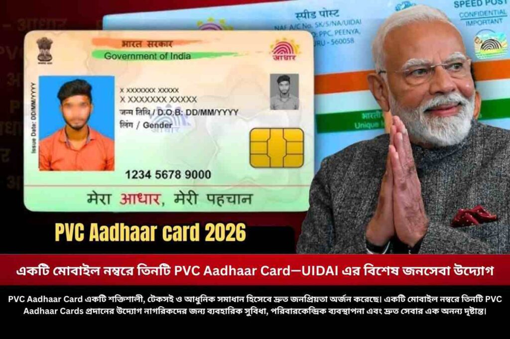 Add three PVC Aadhaar cards on One Mobile Number