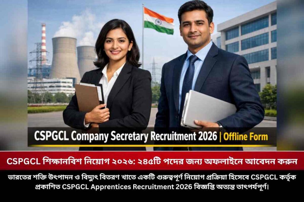 CSPGCL শিক্ষানবিশ নিয়োগ ২০২৬: ২৪৫টি পদের জন্য অফলাইনে আবেদন করুন Apply Offline for the CSPGCL Recruitment 2026