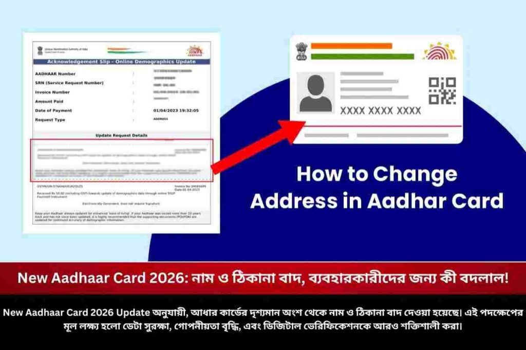 New Aadhaar Card 2026: নাম ও ঠিকানা বাদ, ব্যবহারকারীদের জন্য কী বদলাল! Find out the new UIDAI Aadhaar card update