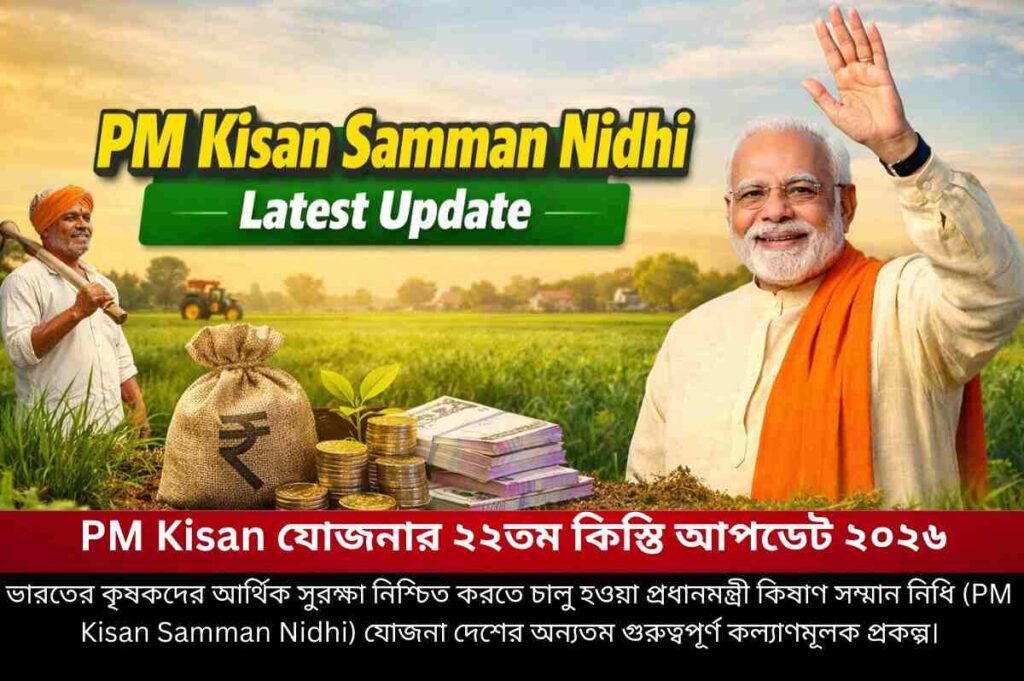 PM Kisan যোজনার ২২তম কিস্তি আপডেট ২০২৬ Update on the 22nd installment of the PM Kisan Yojana